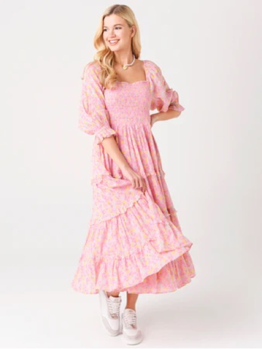 🌸 LoveShackFancy Floral Midi Dress – Romantic Cottagecore Dream 🌸